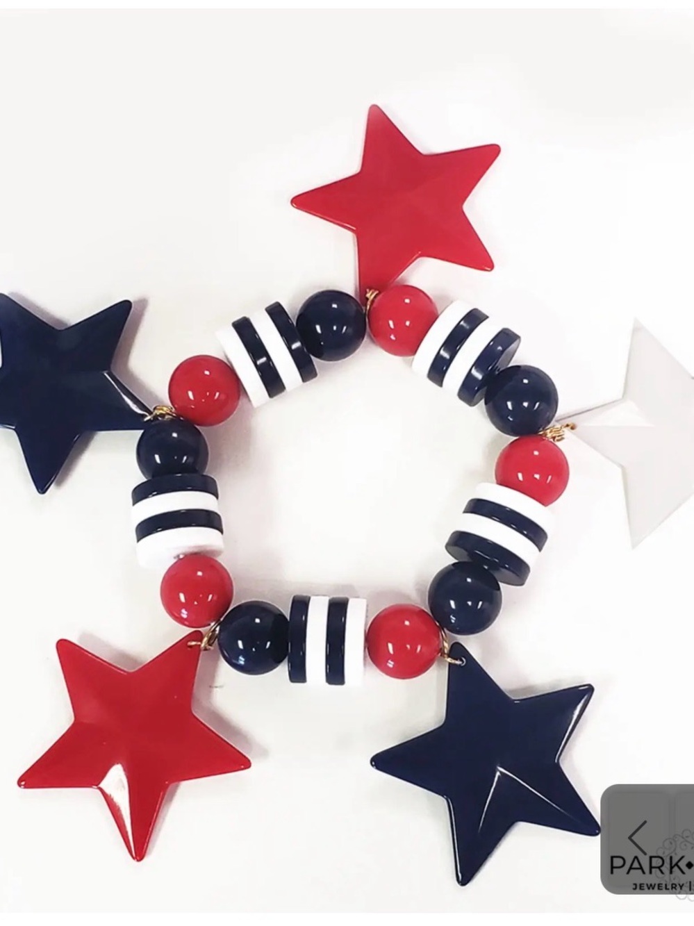 Park Lane Stars and Stripes bracelet Red Navy Star Beaded Bracelet